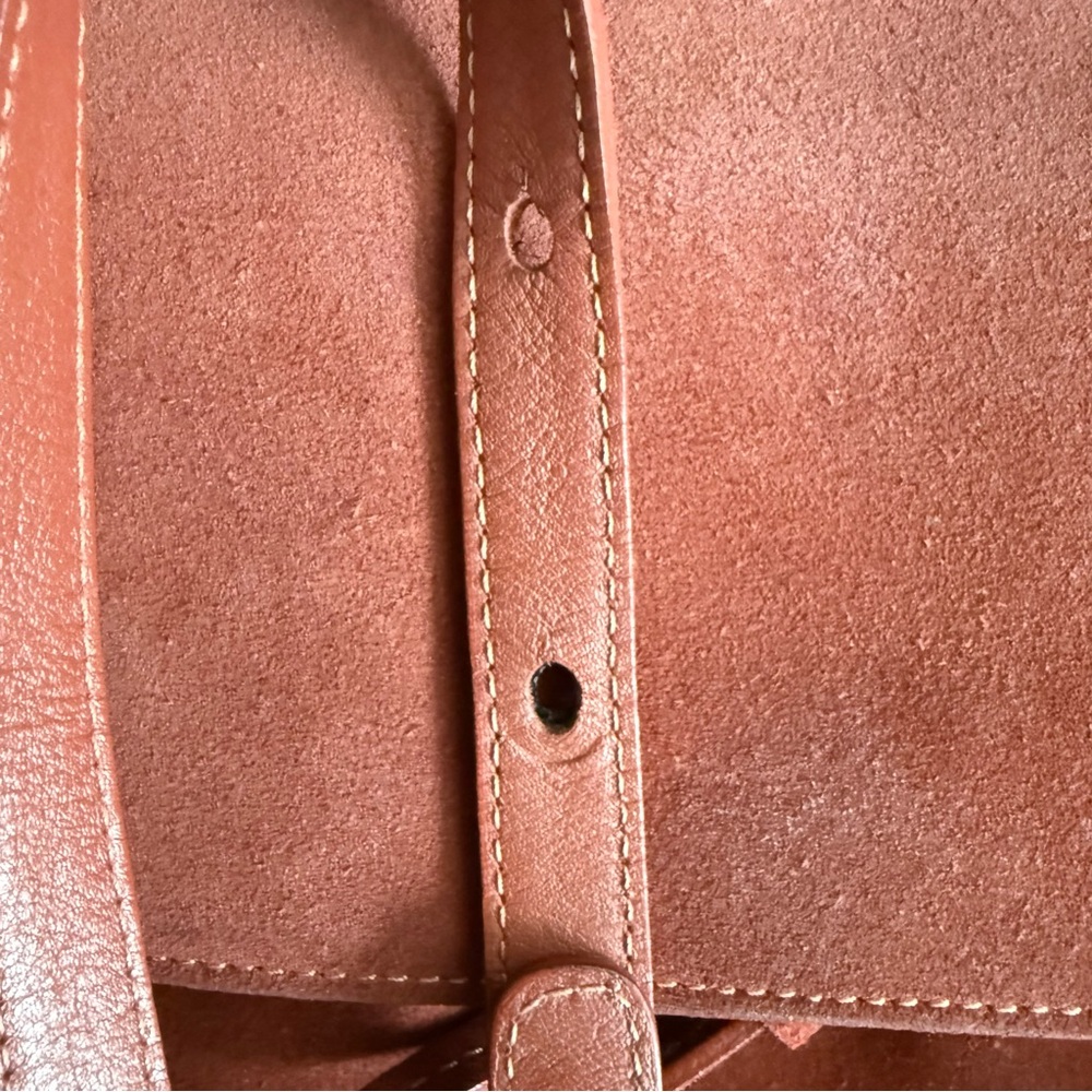 Mansur Gavriel Soft Suede Brick Brown Lady Bag Gold Hardware - Picture 6 of 16